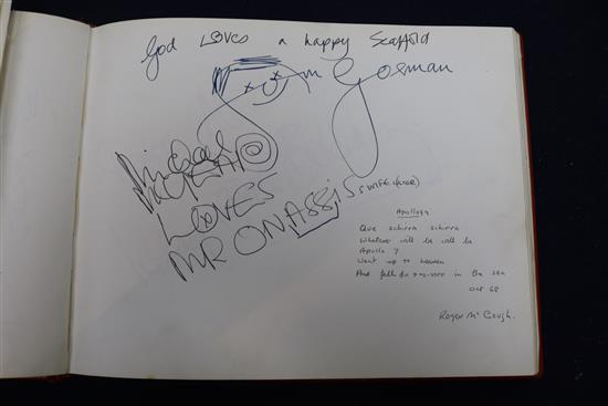 A Radio One Club autograph album, c.1968, presented to the vendors sister as a prize by Radio One DJ Tony